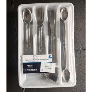 NEW Mainstays Flatware Set with Tray Organizer